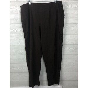 Studio C Classic Collection Women's Size 18W Flat Crop Cropped Pants Solid Brown